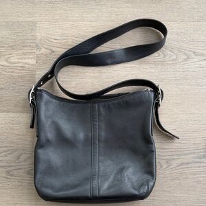 Coach Black Leather Crossbody Shoulder Bag